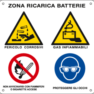 Cartello Zona Ricarica Batterie